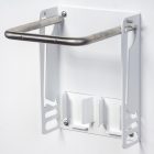 WHITE COLORED FOOTREST WITH SHOE CREAM HOLDER - MATTE FINISH