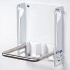 WHITE COLORED  FOOTREST WITH SHOE CREAM HOLDER - GLOSSY FINISH