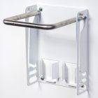 WHITE COLORED  FOOTREST WITH SHOE CREAM HOLDER - GLOSSY FINISH