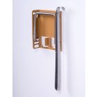 LIGHT BROWN COLORED FOOTREST WITH SHOE CREAM HOLDER - GLOSSY FINISH