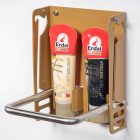 LIGHT BRWON COLORED  FOOTREST WITH SHOE CREAM HOLDER -  SHOE CREAM INCLUDED -  GLOSSY FINISH