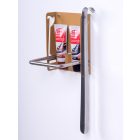 LIGHT BRWON COLORED  FOOTREST WITH SHOE CREAM HOLDER -  SHOE CREAM INCLUDED -  GLOSSY FINISH