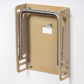   FLOCKED (VELVET) FOOTREST, CARAMEL COLOR, WITH SHOE HORN HOLDER