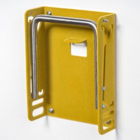   FLOCKED (VELVET) FOOTREST, MUSTARD COLOR, WITH SHOE HORN HOLDER