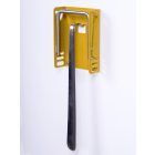 FLOCKED (VELVET) FOOTREST, MUSTARD COLOR, WITH SHOE HORN HOLDER