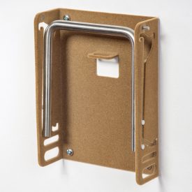   FLOCKED (VELVET) FOOTREST, LIGHT BROWN COLOR, WITH SHOE HORN HOLDER