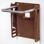 FLOCKED (VELVET) FOOTREST, DARK BROWN COLOR, WITH SHOE HORN HOLDER