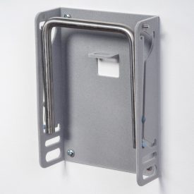 FLOCKED (VELVET) FOOTREST, GREY COLOR, WITH SHOE HORN HOLDER