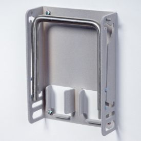   FLOCKED (VELVET) FOOTREST, GREY COLOR, WITH SHOE CREAM HOLDER